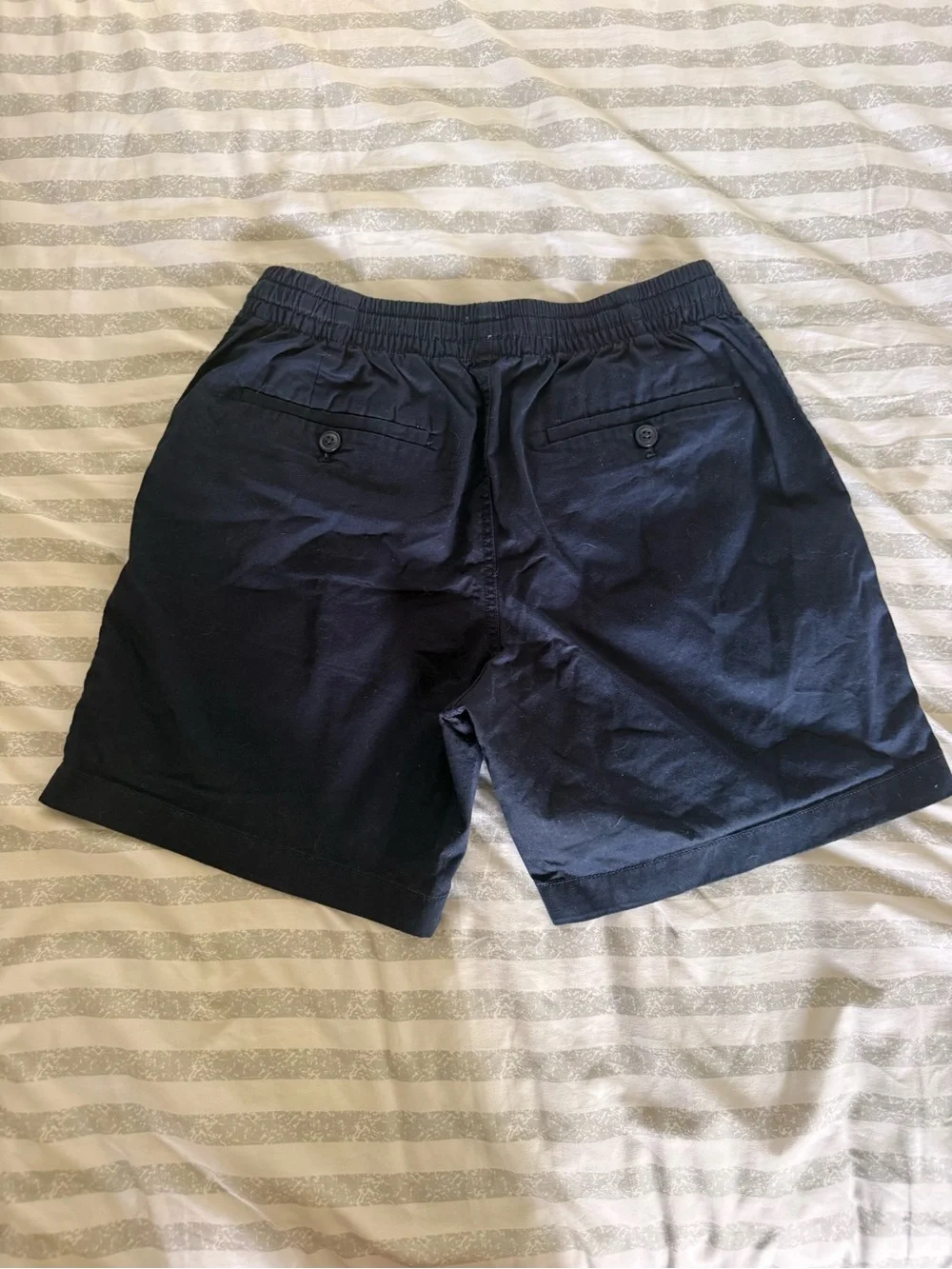 J. Crew Men’s Navy Cotton Drawstring Athletic Shorts with Contrast Cord